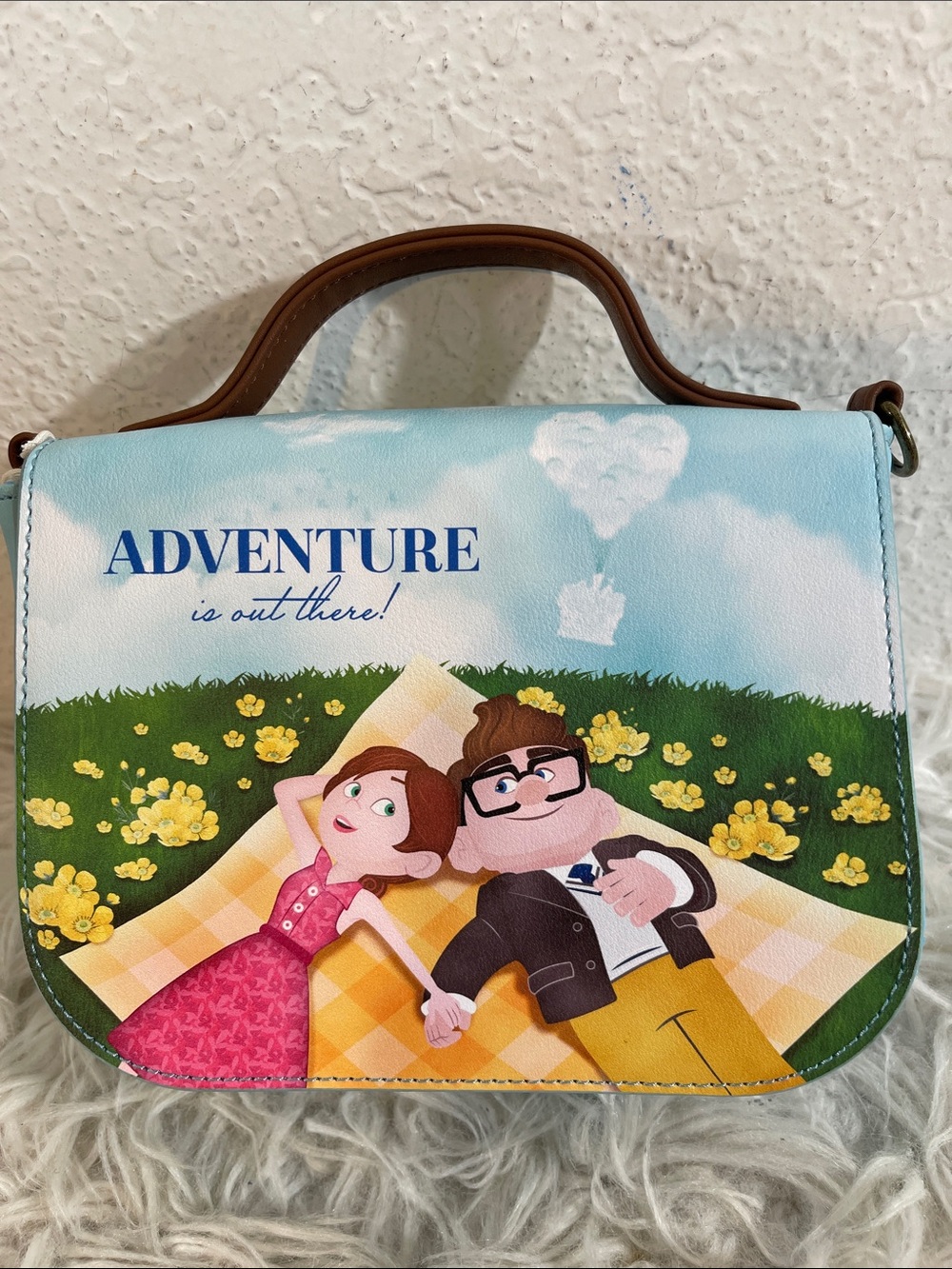 Loungefly Disney Pixar Up Carl & Ellie Picnic Crossbody Bag NEW - Picture 2 of 10